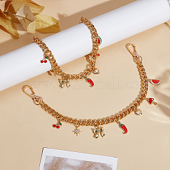 2 pz lega smaltata peperoncino rosso fungo ciondolo catena in alluminio borsa catene decorative&nbsp;HJEW-ME00050