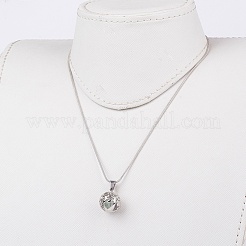 Ottone delle collane del pendente della scatola di preghiera&nbsp;NJEW-JN02071