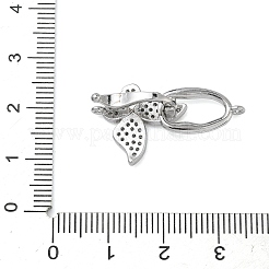 Schmetterlings-Faltverschlüsse aus Messing mit Mikropflaster und klaren Zirkonia&nbsp;KK-Z143-22P