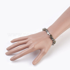 Perles naturelles labradorite étirent bracelets&nbsp;BJEW-JB03926-09