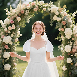 Manches d'épaule en maille polyester pour la mariée&nbsp;AJEW-WH0596-885A