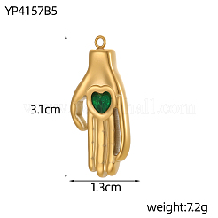 Ciondoli in acciaio inossidabile 304 con zirconi cubici&nbsp;STAS-OY012-26G
