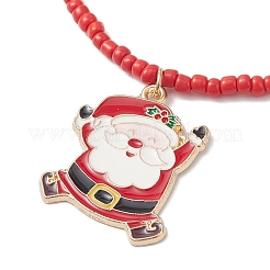 5 pz braccialetti con ciondolo in lega smaltata natalizia&nbsp;BJEW-JB12409
