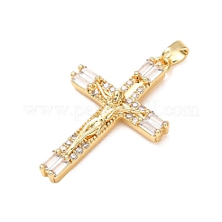 Pendentifs en laiton de Pâques sertis de micro-pavés de zircone cubique transparente&nbsp;CU-CBA97F2-01B-G