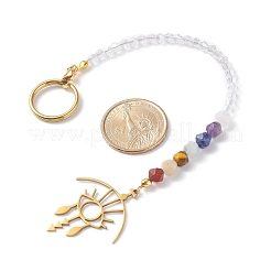 Ciondolo con tema chakra in acciaio inossidabile 201 e 304 decora&nbsp;PALLOY-JF01199-02