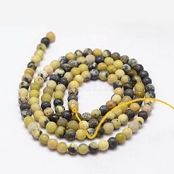 Fili di perle naturali di turchese giallo (diaspro)&nbsp;G-N0188-01-2mm