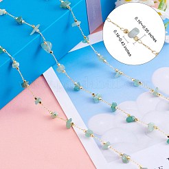Chaînes perlées d'éclats d'aventurine verte naturelle&nbsp;CHC-SZ0001-62I