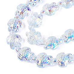 Chapelets de perles en verre transparent électrolytique&nbsp;EGLA-N055-04A