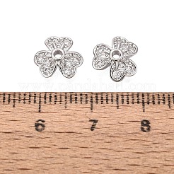 Capuchons de perles en zircone cubique transparent micro pave en laiton&nbsp;KK-Q071-11P-02