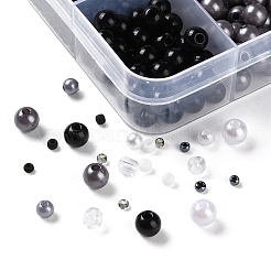 Fai da te 10 griglie perline in plastica ABS e vetro creazione di gioielli kit per trovare perline&nbsp;DIY-G119-01F