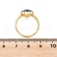 Anillos de lapislázuli natural con detalles de latón.&nbsp;G-H353-03G-02