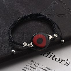 Braccialetti acrilici con maglie anti-malocchio&nbsp;BJEW-U027-01P