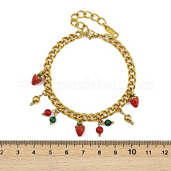 Bracelets à breloques en acier inoxydable 304 et émail&nbsp;BJEW-C113-03G