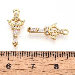 Pendentifs avec zircon cubiques à micro-pavés en laiton&nbsp;KK-N263-84G