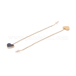Aretes colgantes de cadena larga con corazón esmaltado&nbsp;EJEW-A067-01G-A