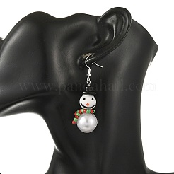 Pendientes colgantes de murano hecho a mano de navidad&nbsp;EJEW-JE07516-01