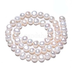 Fili di perle di perle d'acqua dolce coltivate naturali&nbsp;PEAR-N014-07C