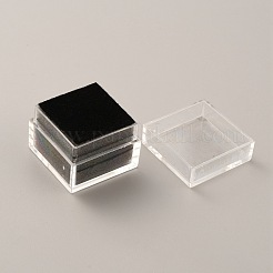 Quadratische transparente Kunststoffbox mit losen Diamanten&nbsp;CON-WH0084-52B