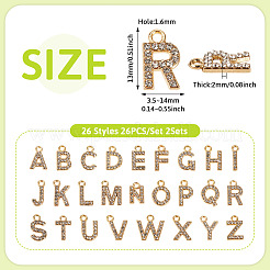 2 Satz Strass-Anhänger aus Legierung.&nbsp;ENAM-TA0008-99LG
