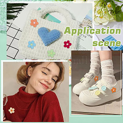 36 stücke 9 farben blume wolle ornament zubehör&nbsp;AJEW-MA0001-15