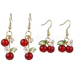 Boucles d'oreilles pendantes en acier inoxydable 304 en forme de myrtille&nbsp;EJEW-JE06251-01