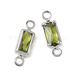 Shegrace Messing-Verbinder-Anhänger mit rechteckigem Zirkonia-Pavé&nbsp;XGRQ2O446-445D-P