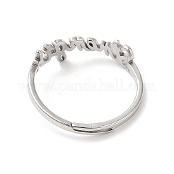 Bague réglable en acier inoxydable 304 anti-ternissement&nbsp;RJEW-L107-019P