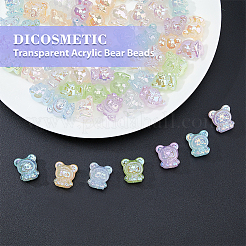 70 pz 7 colori placcatura uv perline acriliche iridescenti arcobaleno&nbsp;PACR-DC0001-03
