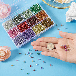 180 g de perles de rocaille en verre argenté bicolores&nbsp;SEED-TA0001-73