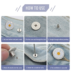 Épingles à boutons en alliage pour jeans&nbsp;PURS-PW0009-01C-02P