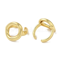 Orecchini a polsino ovali da donna in ottone placcato a cremagliera&nbsp;EJEW-P280-05G