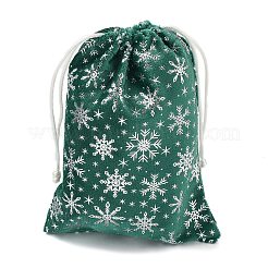 Bolsas de almacenamiento de terciopelo navideño con estampado plateado&nbsp;ABAG-Q053-01B-03F