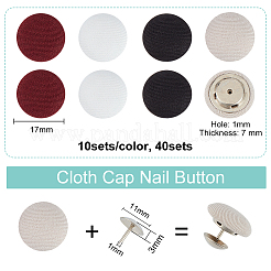40 Satz 4 Farben Stoffkappe Nagelknopf&nbsp;DIY-BC0012-88