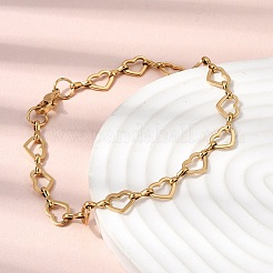 Schmucksets aus Herzgliederkette und Armband aus Edelstahl 304&nbsp;SJEW-L199-13G