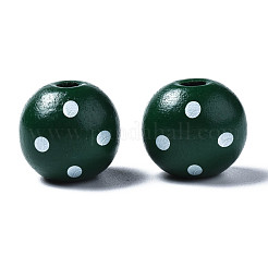 Perles européennes en bois naturel peint&nbsp;WOOD-S057-056E