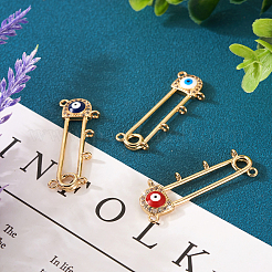 3 Stück 3 Farben Rack-Beschichtung aus Messing mit Mikropavé-Kubikzirkonia-Brosche&nbsp;KK-TA0001-32