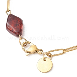 Braccialetti con maglie di perline di ambra naturale&nbsp;BJEW-JB13495
