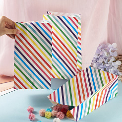 12 sachet à bonbons rectangulaire en papier aux couleurs de l'arc-en-ciel&nbsp;ABAG-TA0002-34B