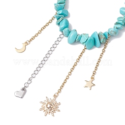 Braccialetti sintetici con perline turchesi&nbsp;AJEW-JB01221