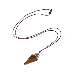 Collana con pendente a forma di freccia in occhio di tigre naturale&nbsp;NJEW-C031-02I