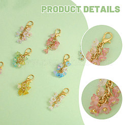 36 pz 12 stili decorazioni pendenti con fiori in acrilico&nbsp;HJEW-CA00069