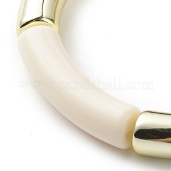 Acryl-Stretch-Armband mit gebogenen Rohrperlen für Frauen&nbsp;BJEW-JB08439-05