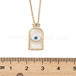 Arco con ciondolo in ottone smaltato malocchio collane&nbsp;LS-NJEW-H051-02G