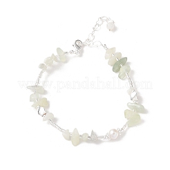 Armbänder aus Naturperlen und natürlichen Xiuyan-Jade-Chip-Perlen&nbsp;BJEW-C068-05S