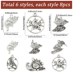 48 pz 6 stili pendenti in lega di stile tibetano&nbsp;FIND-SC0019-41