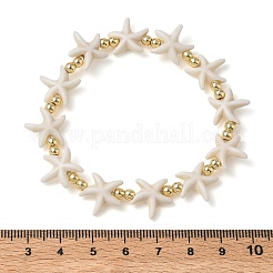 Stretcharmbänder aus synthetischem Türkis und nichtmagnetischen Hämatitperlen für Damen und Herren&nbsp;BJEW-JB13727-02