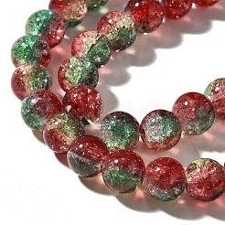 Brins de perles de verre craquelées sur le thème de Noël&nbsp;X1-CCG-C002-8mm-12