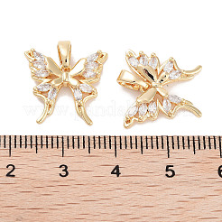 Pendentifs avec zircon cubiques à micro-pavés en laiton&nbsp;KK-C051-44G