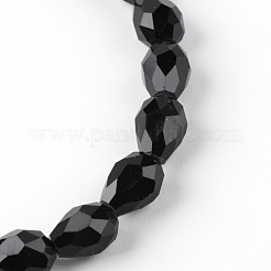 Chapelets de perles en verre transparent&nbsp;GLAA-R024-6x8mm-12