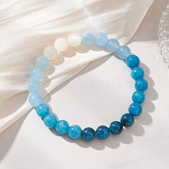 Braccialetti di perline elasticizzati con pietre preziose naturali rotonde&nbsp;BJEW-JB12986